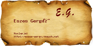 Eszes Gergő névjegykártya